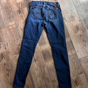7 For All Mankind Blue Skinny Jeans Premium Fit